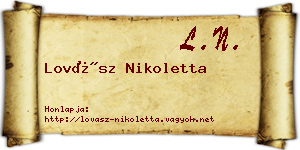 Lovász Nikoletta névjegykártya