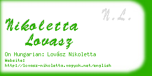 nikoletta lovasz business card