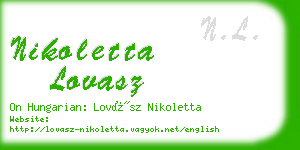 nikoletta lovasz business card